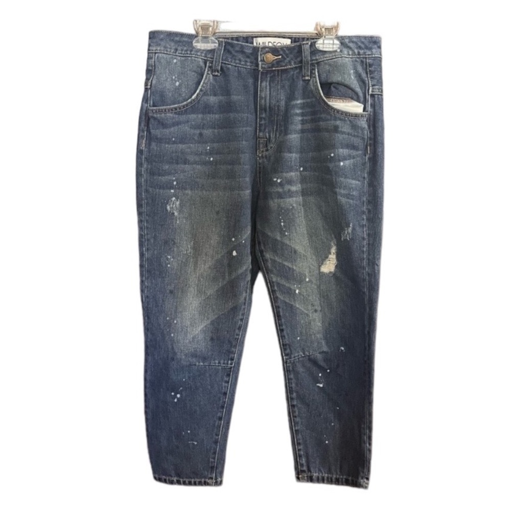 Wildfox Baggy Crop Distressed Bohemian Boho Jeans Streetwear Artist Lagenlook